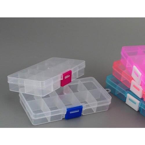 10 Compartment Storage Box Practical Adjustable Plastic Case For Bead Rings Jewelry Display Organizer Small Object Storage Box