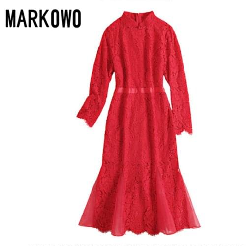 MARKOWO Desinger Brand 2020 Autumn lace dress