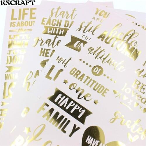 KSCRAFT New Gold Rub On for Scrapbooking DIY Projects/Photo Album/Card Making Crafts 1pc/lot