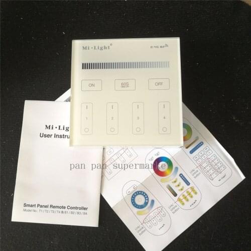 Mi light 2.4G 4-Zone Smart Touch Panel led Dimmer dimmingT1/T2/T3/T4 RGB /RGBW/RGB+CCT Brightness led Controller for led strip