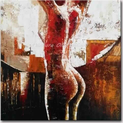 Mintura Decorative Art Picture Handpainted Modern Abstract Art Female Body Art Oil Painting Acrylic Canva Wall Sticker No Framed