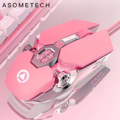 Pink Gaming Mouse LED Backlight Silent 3200DPI Ergonomic 7 Buttons Gamer Girl Wiring Computer Mouse For PC Laptop Gamer Mice