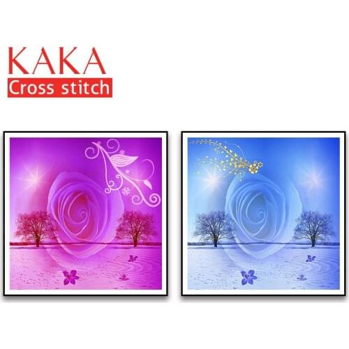 Cross stitch kits,Embroidery needlework sets with printed pattern,11CT-canvas for Home Decor Painting,Flowers Full NCKF113