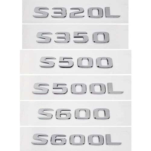 W140 S320L S350 S500 S500L S600 S600L W245 Trunk Lid Sticker Number Silver Decal Car Refitting for Mercedes Benz AMG Decaration