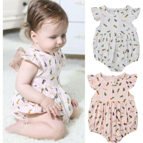 New Fashion 0-24M Baby Girl Floral Romper Newborn Bodysuit Girls Pineapple Bodysuits Cute Kids Sunsuit Summer Clothes Outfits