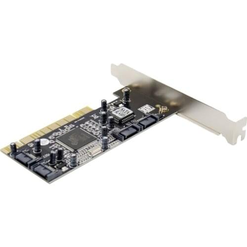 PCI SATA Expansion Card PCI to 4-Port SATA Conversion Card 3114 Array Card PCI to SATA Adapter Card with 4 Sata Cables