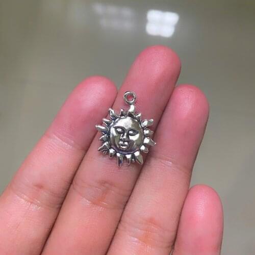 30pcs/lot Daze Small Sun DIY Handmade Pendant Necklace Bracelet key Chain Accessories Charms Findings Jewelry Making Supplies