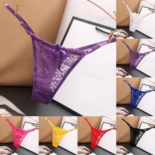 Sexy Lace Floral Thong Ladies Panties Embroidered Mesh Young Women Girls Underwear Hot T Back Pants G-String Thongs