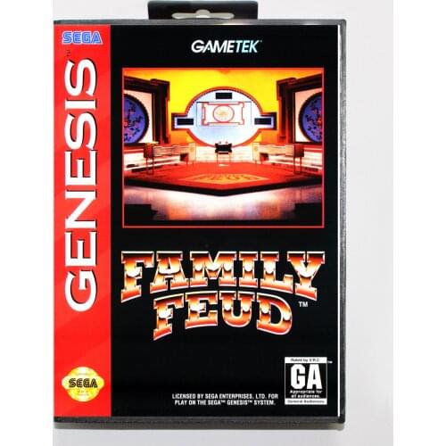 Family Feud with Retail Box 16bit MD Game Card For Sega Mega Drive/ Genesis