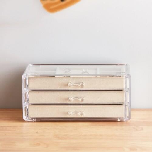 Jewelry Storage Box Female Earrings Earring Hand Jewelry Earring Rack Finishing Multifunctional Portable Simple Large Capacity