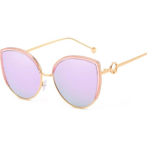 Retro Personality Alloy Cat Eye Sunglasses Women Gradient Lens Sun Glasses Vintage Metal Oculos Feminino Travel Driving Glasses