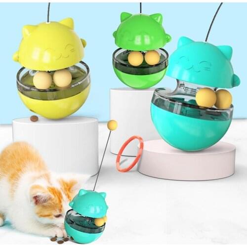 Pets Supplies Cat Teaser Feeder Ball Cat Kitten Funny Tumbler Slow Eating Food Leak Dispenser Feeder Ball Teaser Toy