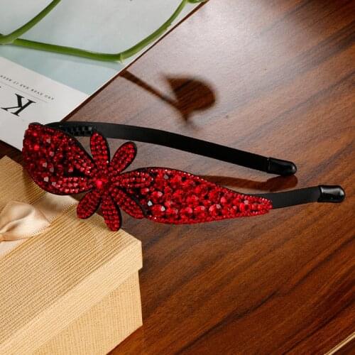 Korean style Trendy Bridal Headdress Eight Petal Flower Symmetrical Rhinestone Crown Headband for Women Fashion Hair Accessories