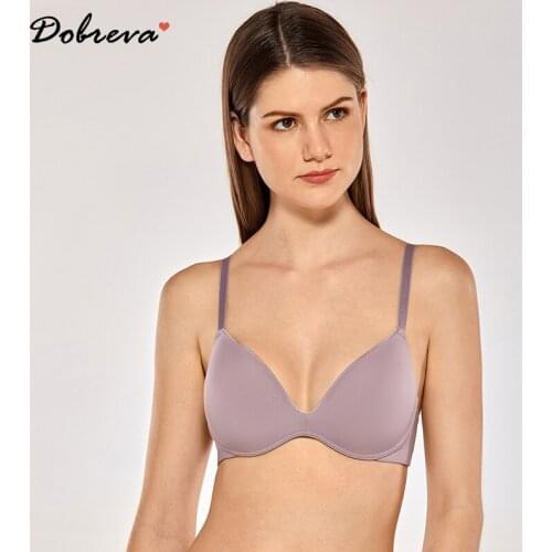 Womens T-shirt Seamless Smooth Lightly Lined Wirefree Contour Bra
