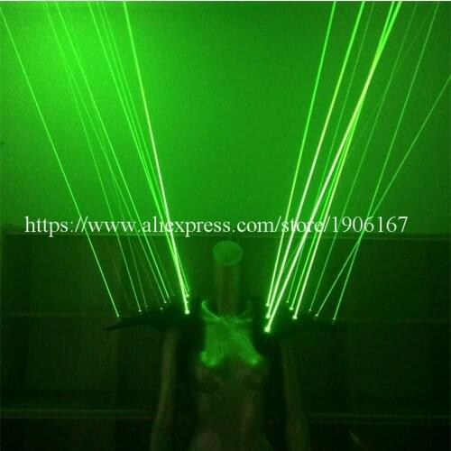 2 Pcs Green Laser Man Vest Clothes Laserman Waistcoat shoulder With 20pcs Lasers For Stage Nightclub KTV Show Party Bar Supplies
