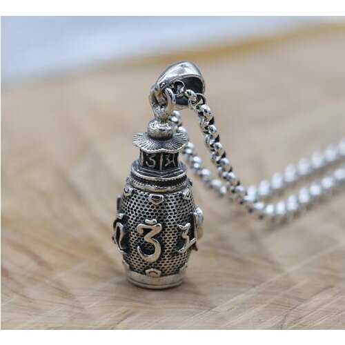 100% 925 silver Tibetan Gau pendant vintage Sterling Tibetan Gau Box pendant Buddhist Prayer Box Pendant