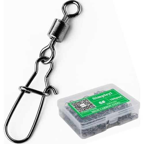 100pcs 2# To 14# Fishing Connector Bearing Rolling Swivel Snap Fishhook Lure Tackle Carp Fish Carp Fishing Accessories Tools