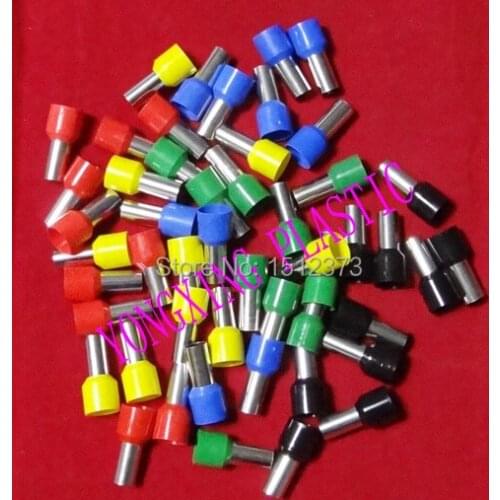 25PCS/Lot E16-12 5AWG 16 square meter wire ferrules cable ends cord terminal red yellow blue green black 5 color mixed