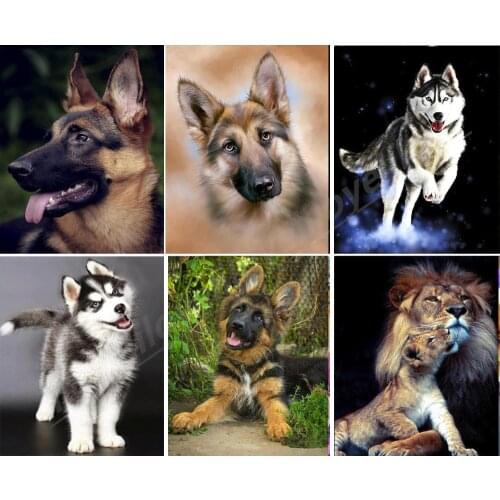 Animal 5D DIY Diamond embroidery dog Full Square/Round Diamond mosaic 5D Diamond painting German Shepherd home decoration FG1557