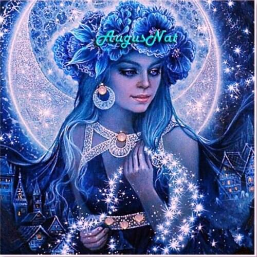 5d diy diamond painting full square flower beauty wall art moon girl decor diamond dotz kit mosaic painting by numbers on canvas