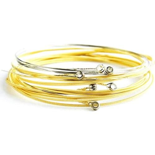 6Pcs/Set Acoustic Brass Guitar Strings Brass Strings E-A For Acoustic Folk Guitar Classic Wooden Guitar