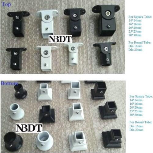 8Pcs White Black Lacquer Aluminum Square Round Post Bar Flange Base Stair Handrail Balusters Guardrail Adjustable Top Tray