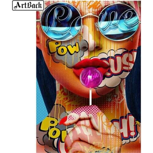 ArtBack 5d diy diamond painting painted woman full square 3D diamond mosaic resin diamond embroidery crafts kit