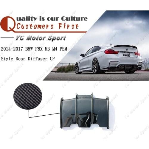 Car Accessories Carbon Fiber PSM Style Rear Diffuser Fit For 2014-2017 F8X M3 M4 Rear Diffuser Lip Car-styling