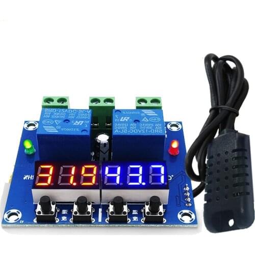 XH-M452 DC 12V LED Digital Thermostat Temperature Humidity Control Thermometer Hygrometer Controller Relay Module AM2301 Probe