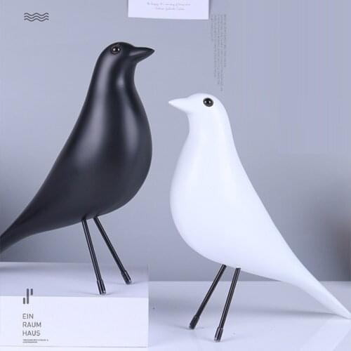 Artificial Bird Sculpture Mid-Century Eames House Birds Resin Arts Ornament Dove Home Office Table Decor for Friend Gift