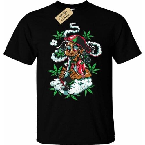 Jamaican Mens T-Shirt rasta weed high smoke bong gift