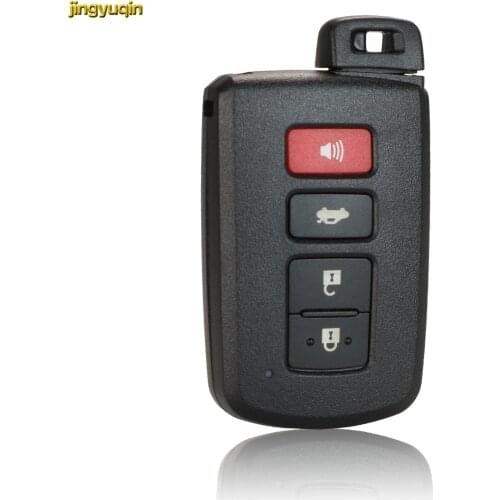 Jinyuqin 10pcs Remote Car Key Shell for Toyota Avalon Camry RAV4 Corolla Highlander 4 Buttons Smart Key Fob Housing Uncut Blade