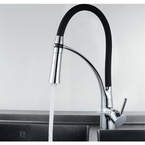 KE-6007 Copper Drawing Type Faucet Kitchen Dish Hot And Cold Water Faucet Sink Spring Faucet Ceramic Cartridge Drawing Tap