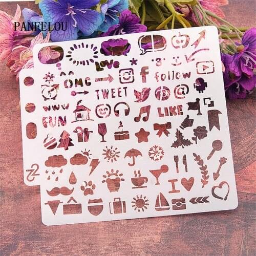 Lovely stickers scrapbook stencils spray plastic mold shield DIY cake hollow Embellishment printing lace ruler valentine
