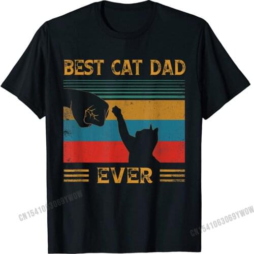 Mens Vintage Best Cat Dad Ever Bump Cat Lover T-Shirt Camisas Men T Shirt Design New Coming Cotton Tops Shirt Letter For Boys