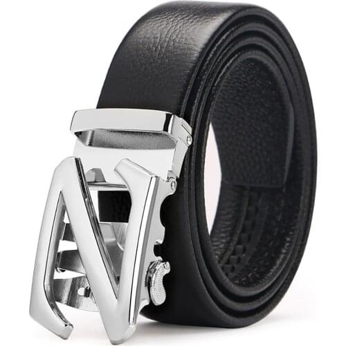 Cow Genuine Leather Ben Belts 2018 Automatic Buckle Black Brown Strap For Male Fashion Waist Length 110-130cm