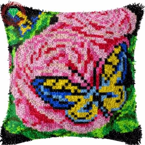 Needlework diy pillowcase embroidery Flower Handmade carpet sets embroidery stitch thread Stitch Threads embroidery butterfly