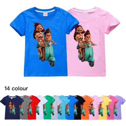 New Luca Toddler Girl Summer Clothes 2021 Teen Girls Clothing Cotton Boys Tshirt Boutique Kids Clothing O-Neck Boys Tops Shirt