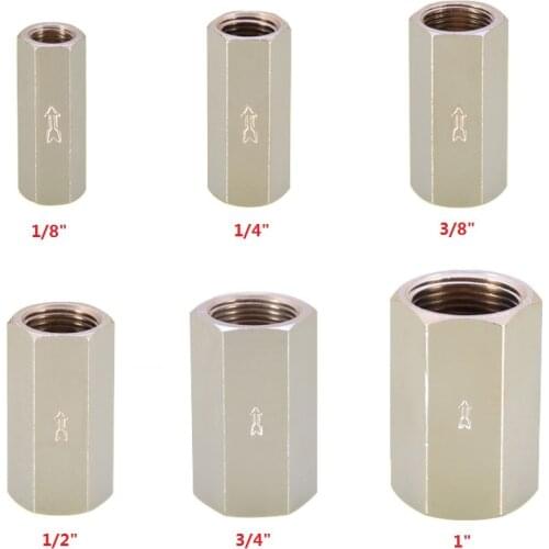 1/8" 1/4" 3/8" 1/2" 3/4" 1" Pneumatic Female Thread One Way Check Valve Non Return Valve Nickel Plated Brass