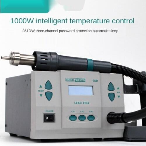 Original 1000W220/110V QUICK 861DW heat gun lead free hot air soldering station microcomputer temperature Rework Station+3nozzle