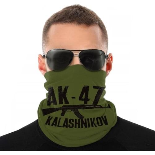 AK-47 Kalashnikov Magic Scarf Neck Face Mask Men Women Halloween Neck Gaiter Tubular Bandanas Protective Headwear Outdoor Hiking