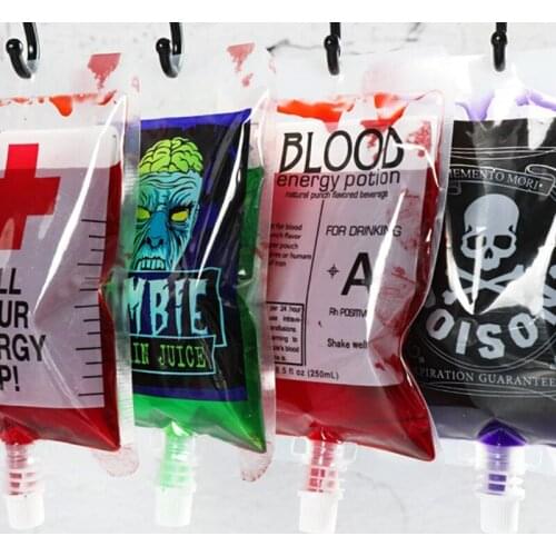 Vampire Blood Drink Bags Party Decor Supplies Horror Halloween Accessories