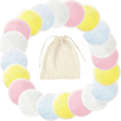 20PCS Makeup Remover Pads Reusable Cotton Pads Make Up Facial Remover Bamboo Fiber Facial Skin Care Nursing Pads Skin Cleaning