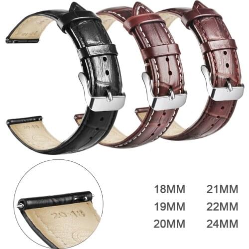 Switch Genuine Leather Watchbands 18mm 19mm 20mm 21mm 22mm 24mm Watch Band Strap Belt Pin Buckle Quick Release Raw Ear