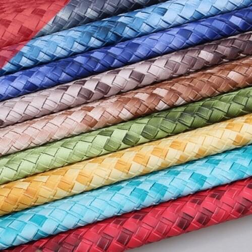 10 yards roll New imitation PU large woven pattern artificial leather Luggage women fashion bags leather fabric