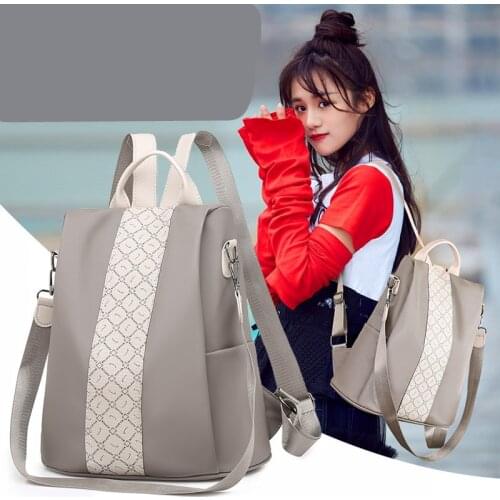 Light Luxury Womens Backpack High Quality Waterproof Oxford Fashion Panelled School Bag Anti-Theft Multifunctional Travel Bags