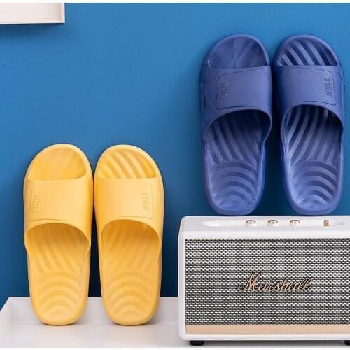 New summer non-slip home couple macarons color PVC slippers for men and women thick-soled sandals