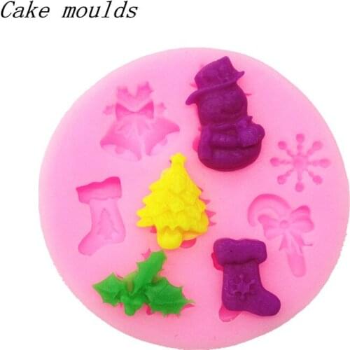 Silicone mold K027 Christmas snow boots shape Fondant cake mold Decoration tools