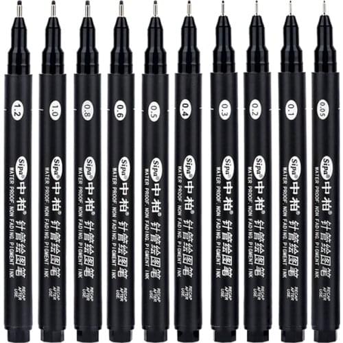 Sipa 8Pcs Black Thin Liner Pens Mini Liner Fineliner Drawing Pens for Artist Illustration Technical Drawing Office Documents
