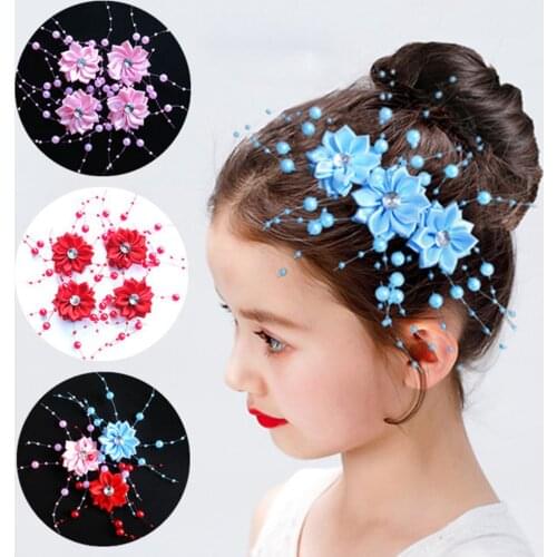 1Pcs Bridal Crystal Pearl Flower Hair Clip Hair Jewelry Wedding Hair Accessories Kids Girls Gypsophila Flower Hairpin New